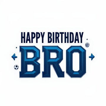 A stylish happy birthday my lil bro card with bold typography and sporty icons like a basketball, designed for an active and fun-loving younger brother.