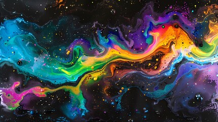 Digital Technology Neon Art Fluid Liquid poster background