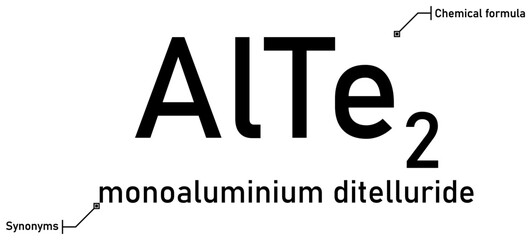 Monoaluminium ditelluride chemical formula and synonyms with callout titles