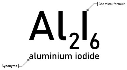 Aluminium iodide chemical formula and synonyms with callout titles