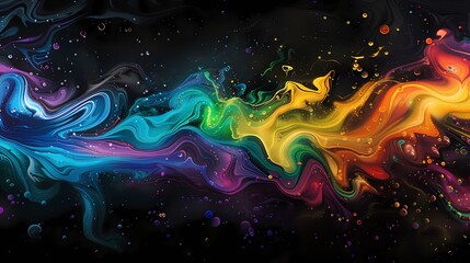 Fototapeta premium Digital Technology Neon Art Fluid Liquid poster background