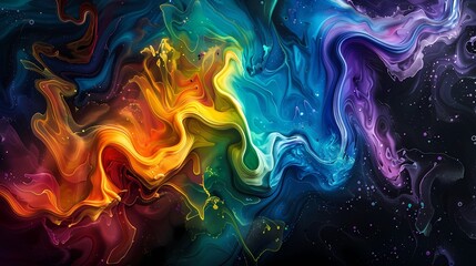 Obraz premium Digital Technology Neon Art Fluid Liquid poster background
