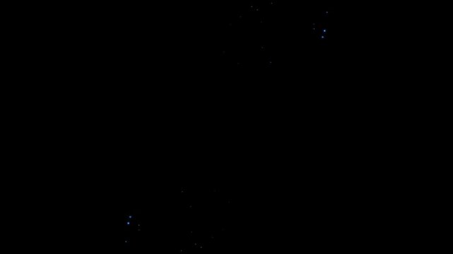 Two Blue Rapid stream glitter particles Looped Alpha Background V02