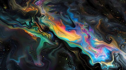 Digital Technology Neon Art Fluid Liquid poster background