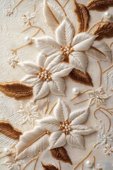 Festive Christmas Embroidery with Trees, Snowflakes, and Holiday Decorations