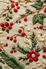 Festive Christmas Embroidery with Trees, Snowflakes, and Holiday Decorations