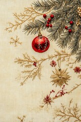 Festive Christmas Embroidery with Trees, Snowflakes, and Holiday Decorations