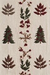 Festive Christmas Embroidery with Trees, Snowflakes, and Holiday Decorations