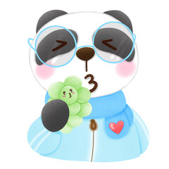 Panda eat grapes 