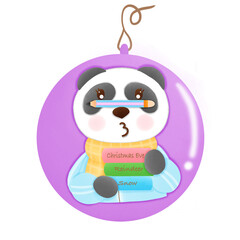 Panda with a book