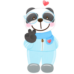 panda with a heart 