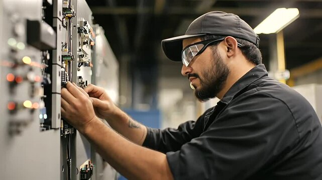 Industrial Technician Conducting Electrical System Maintenance