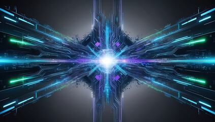 Digital abstract background, ideal for depicting a wide range of applications, including network capabilities, technological processes, data storage, AI, audio, graphics, science and education, etc.