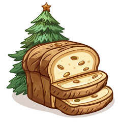 Simple flat 2D icon Christmas bread isolated on transparent background, vector, flat design, animation design, vector, flat design, animation design, simple flat 2D icon, 