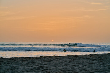 kit surfing on the beach