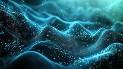Abstract blue digital wave pattern.