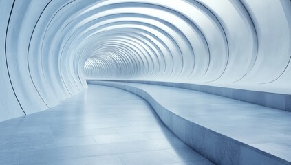 Naklejka premium Close-up of Curved Surface Design with Geometric Patterns and Shades of Blue in Architectural Structure