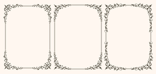 Set of Decorative vintage frames and borders set