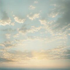 Fototapeta premium Cloudy sunset over calm water.