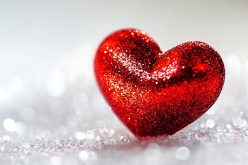 White background with subtle red heart-shaped glitter patterns.