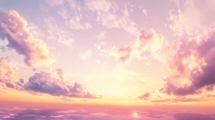 Naklejka premium sky clouds beauty Ethereal Dawn Sky with Clouds and Soft Light