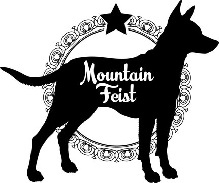 Mountain Feist dog silhouette, dog, dog breeds, logo, vector, silhouette, logo design, animal, illustration, icon, sign, design, black, symbol, pet
