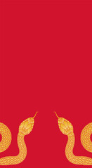 2025 Chinese Year of the Snake poster with red background