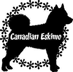 Canadian Eskimo. dog silhouette, dog, dog breeds, logo, vector, silhouette, logo design, animal, illustration, icon, sign, design, black, symbol, pet
