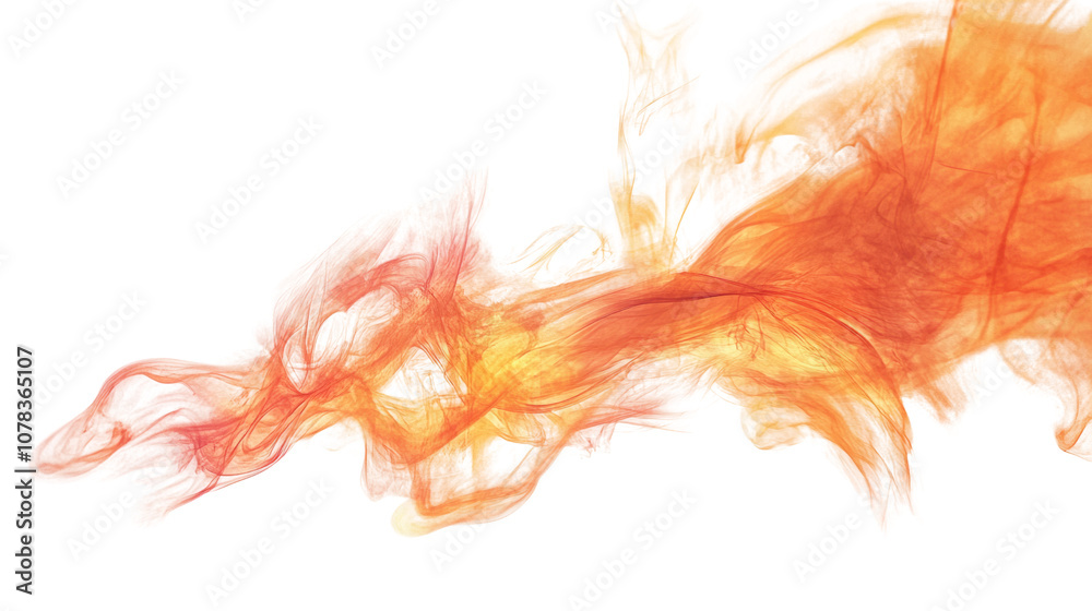 Poster bright and dynamic fire flames isolated transparent background