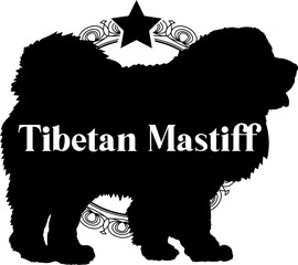 ibetan Mastiff. dog silhouette, dog, dog breeds, logo, vector, silhouette, logo design, animal, illustration, icon, sign, design, black, symbol, pet
