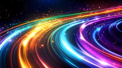 Fototapeta premium Digital technology universe future neon light poster background