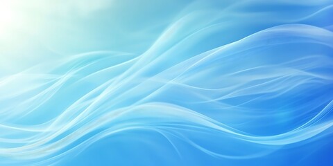 Professional blue gradient background with light wave patterns.
