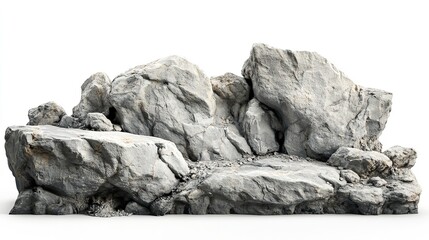 Icelandic Stone Rock Cut Out Isolated on White Background