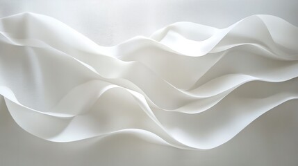 Obraz premium 3d white abstract wavy smooth background