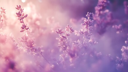 Fototapeta premium Soft violet background with faint smoke swirls and gentle light shine