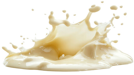 Splash of milk or cream isolated transparent background