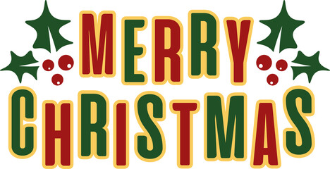 Merry Christmas Typography Design Greeting 