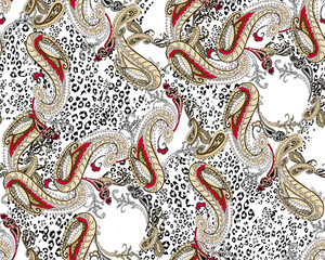 paisley design pattern in monochrome