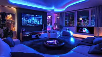 Modern Living Room with Futuristic Decor