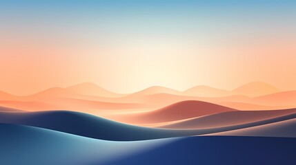 Digital technology abstract sunset desert landscape poster background