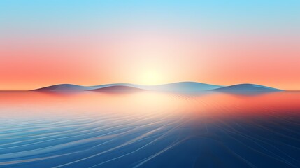 Digital technology abstract sunset desert landscape poster background