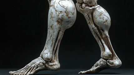 Obraz premium leg bone and shield 3d rendering