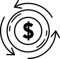 Money flow finance concept outline illustration