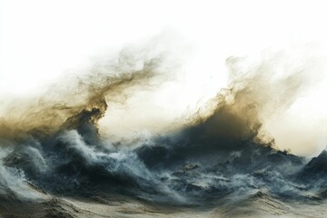Obraz premium Abstract landscape with swirling brown and gray colors.