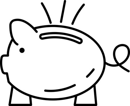 recommend clip art: Piggy bank finance concept outline illustration