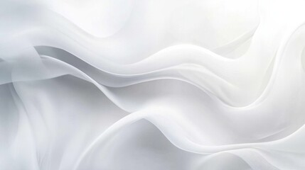 Fototapeta premium Minimalistic abstract background with white 3d waves and copyspace.
