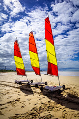 Land yachts on the beach