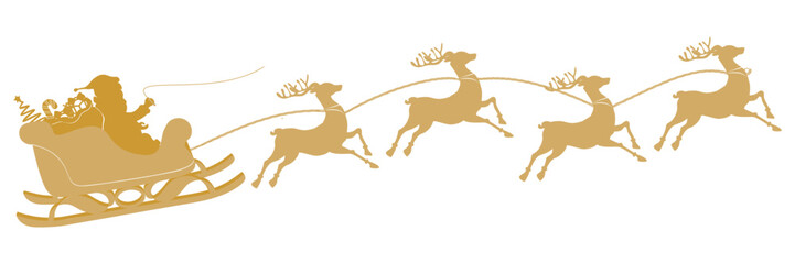sleigh santa cluas silhouette illustration background for a christmas