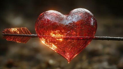 love heart arrow with valentine s day concept 3d rendering