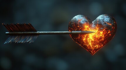 love heart arrow with valentine s day concept 3d rendering
